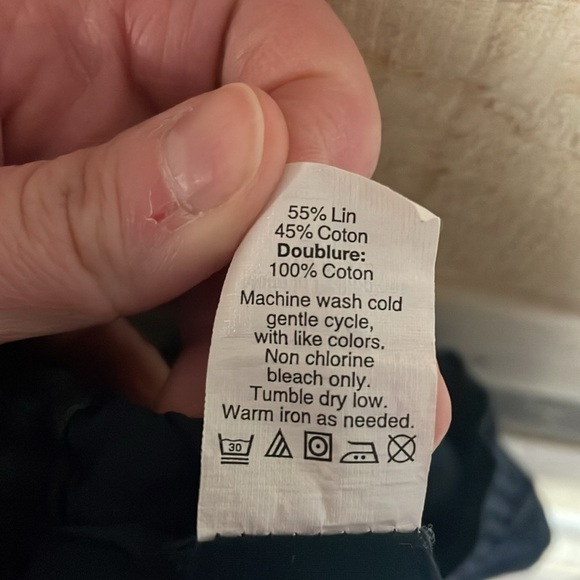 J. Crew size 0 Navy Blue Linen/Cotton Blend Mini Elastic Waist Band Skirt - Picture 9 of 9